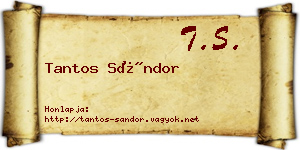 Tantos Sándor névjegykártya