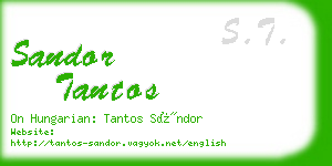 sandor tantos business card